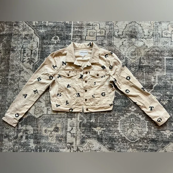 BCBGeneration Cropped Canvas Jacket Womens Size Large‎ - Picture 3 of 8